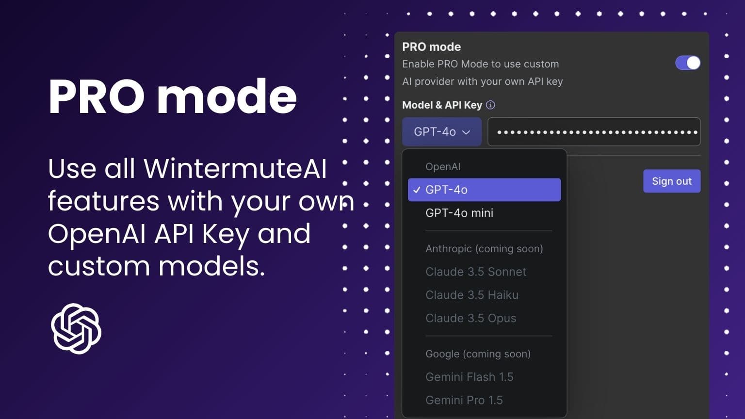 How to Use Your Own OpenAI API Keys with Wintermute for Free